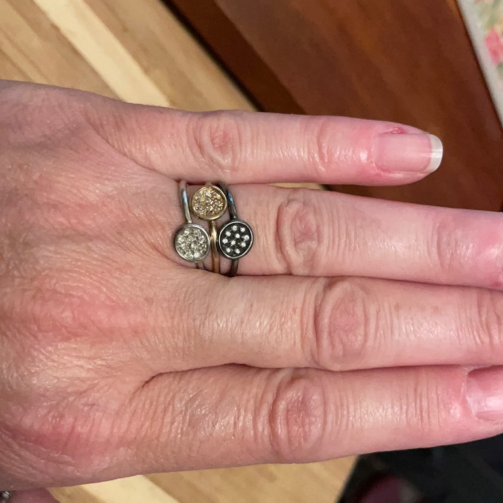 Three diamond rings stacking size 7.25 Listed individually -